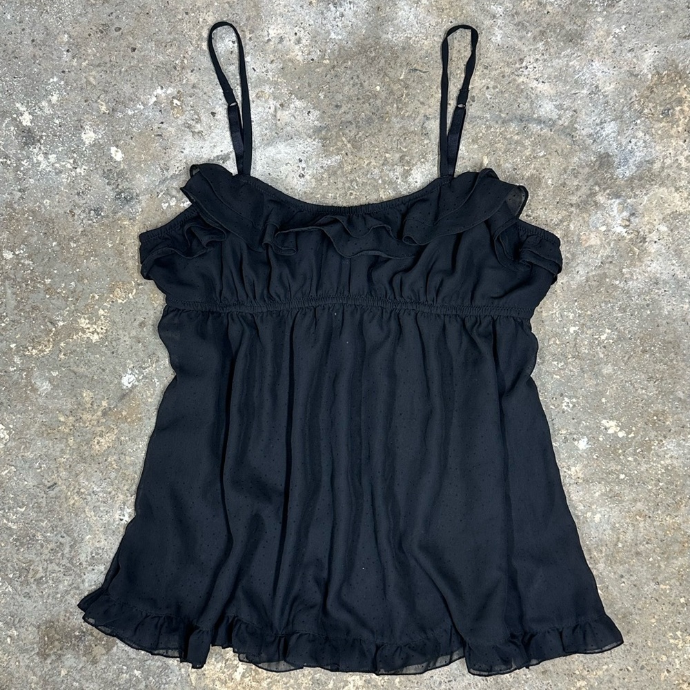 La Senza Black Micro Polka Dot Babydoll Top